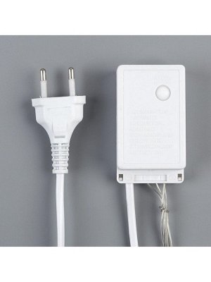Гирлянда «Водопад» 2x1.5 м, IP20, прозрачная нить, 400 LED, свечение жёлтое, 8 режимов, 220 В