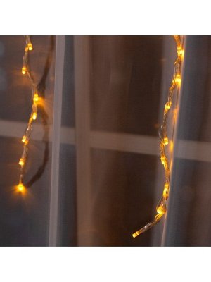 Гирлянда «Водопад» 2x1.5 м, IP20, прозрачная нить, 400 LED, свечение жёлтое, 8 режимов, 220 В