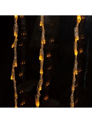 Гирлянда «Водопад» 2x1.5 м, IP20, прозрачная нить, 400 LED, свечение жёлтое, 8 режимов, 220 В