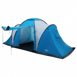 Палатка туристическая 6-местная maclay LIRAGE 6, 570x210x240 см, кемпинговая, двухслойная, с тамбуром, голубая