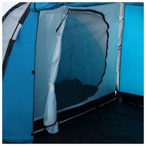 Палатка туристическая 6-местная maclay LIRAGE 6, 570x210x240 см, кемпинговая, двухслойная, с тамбуром, голубая