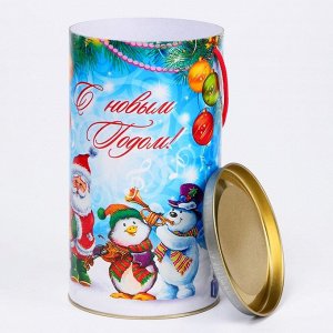 Подарочная коробка, тубус «Новогодние музыканты» 120x220 мм .