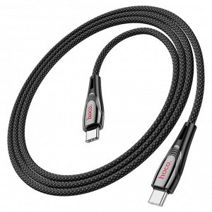 USB кабель для зарядки смартфона, ноутбука Hoco U133, Type-C - Type - C, 60W, 3A, 1,2 метра