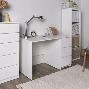 КАСТОР Стол письменный с 3 ящиками, белый. 75х116х65см