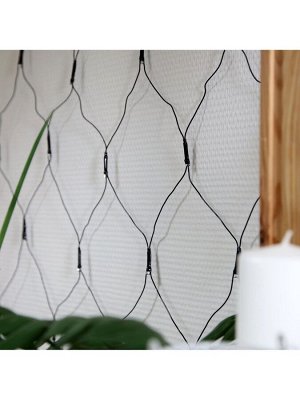 Гирлянда «Сеть» 1.6x1.6 м, IP20, тёмная нить, 144 LED, 8 режимов, 220 В, свечение белое