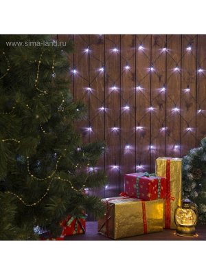 Гирлянда «Сеть» 1.6x1.6 м, IP20, тёмная нить, 144 LED, 8 режимов, 220 В, свечение белое