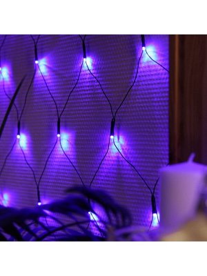 Гирлянда «Сеть» 2x2 м, IP20, тёмная нить, 224 LED, 8 режимов, 220 В, свечение синее