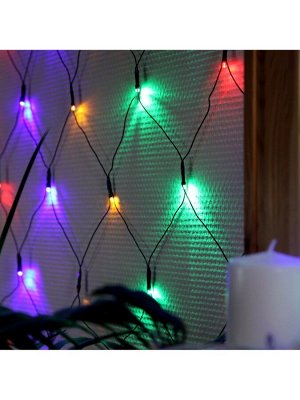 Гирлянда «Сеть» 2x2 м, IP20, тёмная нить, 224 LED, 8 режимов, 220 В, свечение мульти