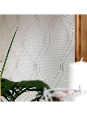 Гирлянда «Сеть» 1.6x1.6 м, IP20, прозрачная нить, 144 LED, 8 режимов, 220 В, свечение мульти.