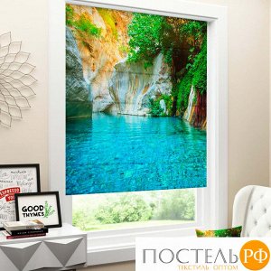 Римские ФОТОшторы блэкаут 60x170 Голубая лагуна