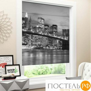 Римские ФОТОшторы блэкаут 60x170 Бруклинский мост черно-белый