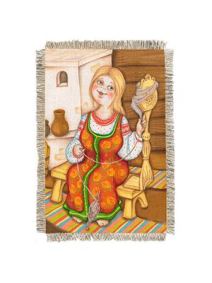 Машка и прялка -  сувенир свиток-магнит
