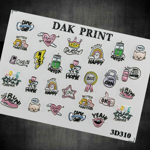 Dak Print - 3D Слайдер-дизайн для ногтей
