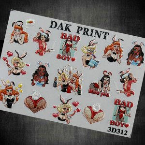 Dak Print - 3D Слайдер-дизайн для ногтей