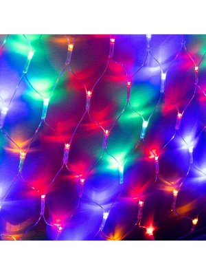 Гирлянда «Сеть-ёлка» 1x1 м, IP20, тёмная нить, 90 LED, свечение мульти, 8 режимов, 220 В