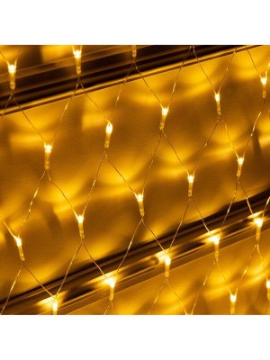 Гирлянда «Сеть-ёлка» 2x2 м, IP20, тёмная нить, 152 LED, свечение тёплое белое, 8 режимов, 220 В