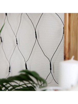 Гирлянда «Сеть» 2x2 м, IP20, тёмная нить, 224 LED, свечение тёплое белое, 8 режимов, 220 В