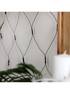 Гирлянда «Сеть» 1.6x1.6 м, IP20, тёмная нить, 144 LED, свечение тёплое белое, 8 режимов, 220 В