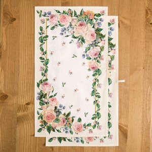 Винтажные кухонные полотенца 40×60 см, кремовые, твил, 100% хлопок