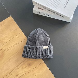 Детская шапка однотонная с эффектом лёгкой потертости, акрил, 2–6 лет