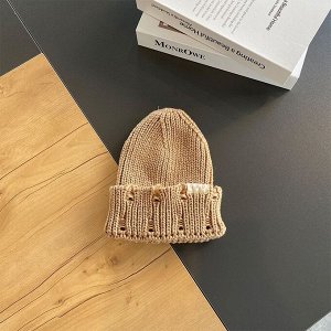 Детская шапка однотонная с эффектом лёгкой потертости, акрил, 2–6 лет