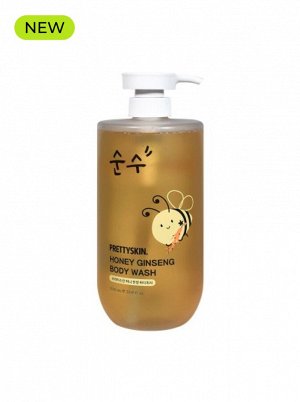 Гель для душа с медом и женьшенем, 1000 мл / PrettySkin Body Wash Honey Ginseng