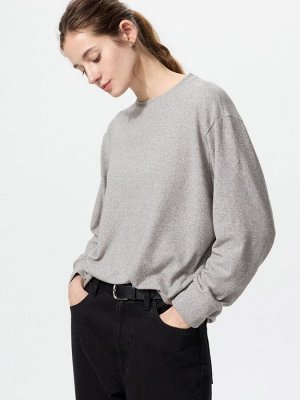 UNIQLO - тонкая кофта из мягкого флиса - 03 GRAY