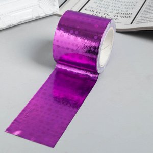 Клейкая лента пластик "Голографический рисунок - фиолет" ширина 4,8 см намотка 5 метров