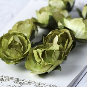 Цветы розы бумажные "Зеленые" набор 8 шт