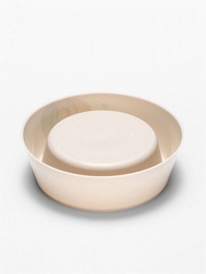 Миска «Мур-мяу» для кошек 0.3 л, 14.5x14.5x4 см, светло-бежевый