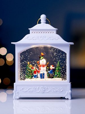 Фигура светодиодная «Снеговик» 5.5x14x19.5 см, от батареек 3хААА, музыка, USB, свечение тёплое белое
