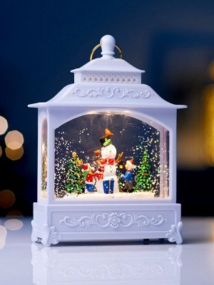Фигура светодиодная «Снеговик» 5.5x14x19.5 см, от батареек 3хААА, музыка, USB, свечение тёплое белое