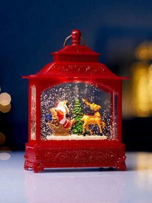 Фигура светодиодная «Упряжка» 5.5x14x19.5 см, от батареек 3хААА, музыка, USB, свечение тёплое белое