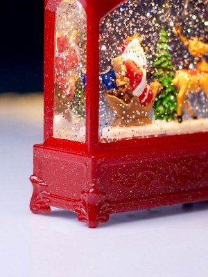 Фигура светодиодная «Упряжка» 5.5x14x19.5 см, от батареек 3хААА, музыка, USB, свечение тёплое белое