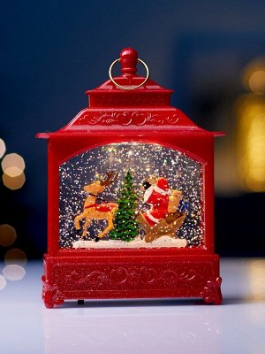 Фигура светодиодная «Упряжка» 5.5x14x19.5 см, от батареек 3хААА, музыка, USB, свечение тёплое белое