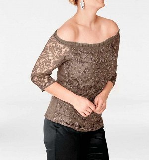 Блузка Блузка  Ashley Brooke Дизайнерская модель с культовым шармом. Элегантное кружево подчеркивает фигуру. Высококачественное цветочное кружево со сверкающей вышивкой блестками и регулируемым эласти
