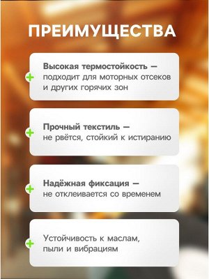 Клейкая лента Cartage, текстильная, термостойкая, 15 мм x 15 м