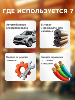 Клейкая лента Cartage, текстильная, термостойкая, 15 мм x 15 м