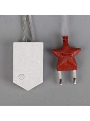 Гирлянда «Бахрома» 3x0.5 м, IP20, прозрачная нить, 80 LED, свечение тёплое белое, 8 режимов, 220 В