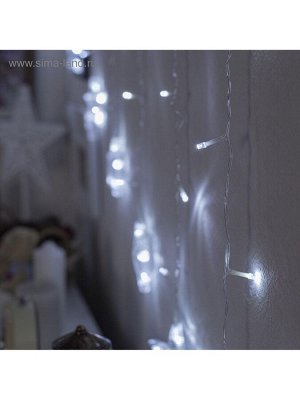 Гирлянда «Бахрома-арка» 2.5x1.2 м с насадками «Звёзды», IP20, прозрачная нить, 136 LED, свечение белое, 8 режимов, 220 В