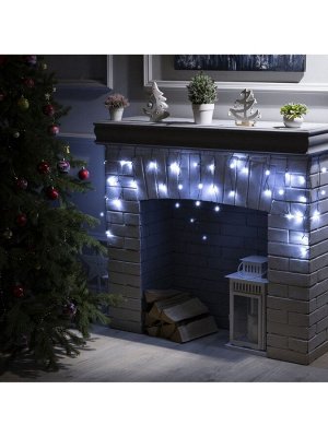 Гирлянда «Бахрома» 1.8x0.5 м, IP20, тёмная нить, 48 LED, свечение белое, 8 режимов, 220 В