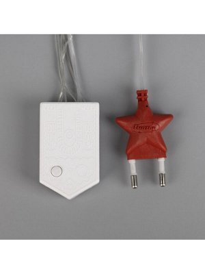 Гирлянда «Бахрома» 1.8x0.5 м, IP20, прозрачная нить, 48 LED, свечение тёплое белое, 8 режимов, 220 В