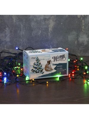 Гирлянда «Бахрома» 3x0.5 м, IP20, тёмная нить, 80 LED, свечение мульти, 8 режимов, 220 В