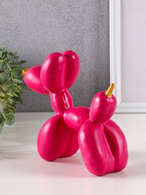 Фигурка полистоун «Собака из шариков», 17x19.5x8 см, розовый