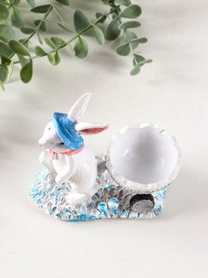 Фигурка-подставка для мелочей полистоун «Зайка с тележкой», 12.5x12x6 см