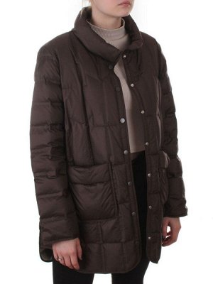 H24-328 BROWN Куртка пуховая облегченная женская (белый утиный пух)