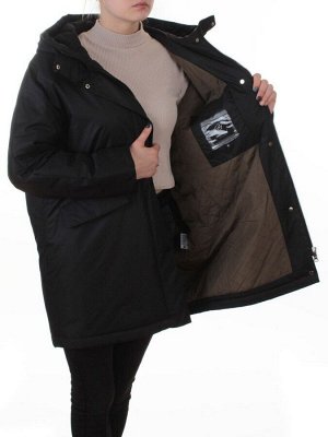 8020 BLACK Куртка демисезонная женская (100 гр. холлофайбер)