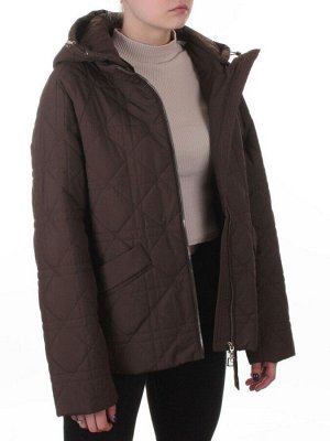 8061 BROWN Куртка стеганная демисезонная женская (100 гр. холлофайбер)
