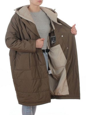 8030 DK. GREEN (KHAKI) Куртка демисезонная женская (100 гр. холлофайбер)