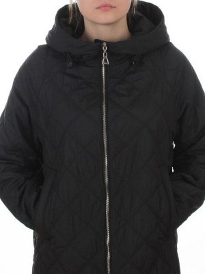 9610 BLACK Куртка стеганная демисезонная женская (100 гр. холлофайбер)